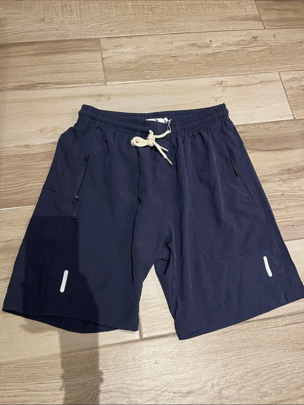 Navy Athletic Drawstring Shorts 7” inseam